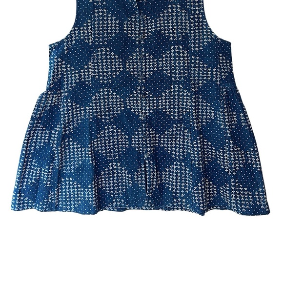 MATA TRADERS | NWOT HENLEY BUTTON FRONT SLEEVELESS COTTON TOP BLUE | SMALL - Picture 5 of 8
